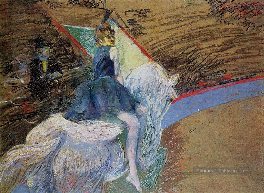 au cirque fernando cavalier sur un cheval blanc 1888 Toulouse Lautrec Henri de Peintures à l'huile